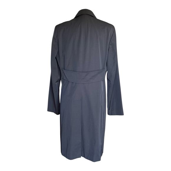 Banana Republic Timeless Black Button Front Lined Trench Coat Rain Jacket Large - Picture 4 of 11